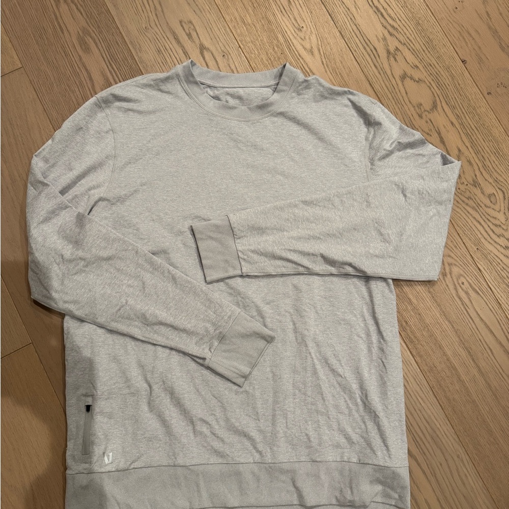 Vuori Mens Ponto Performance Crew Light Gray Long Sleeve Crewneck Shirt Size XXL